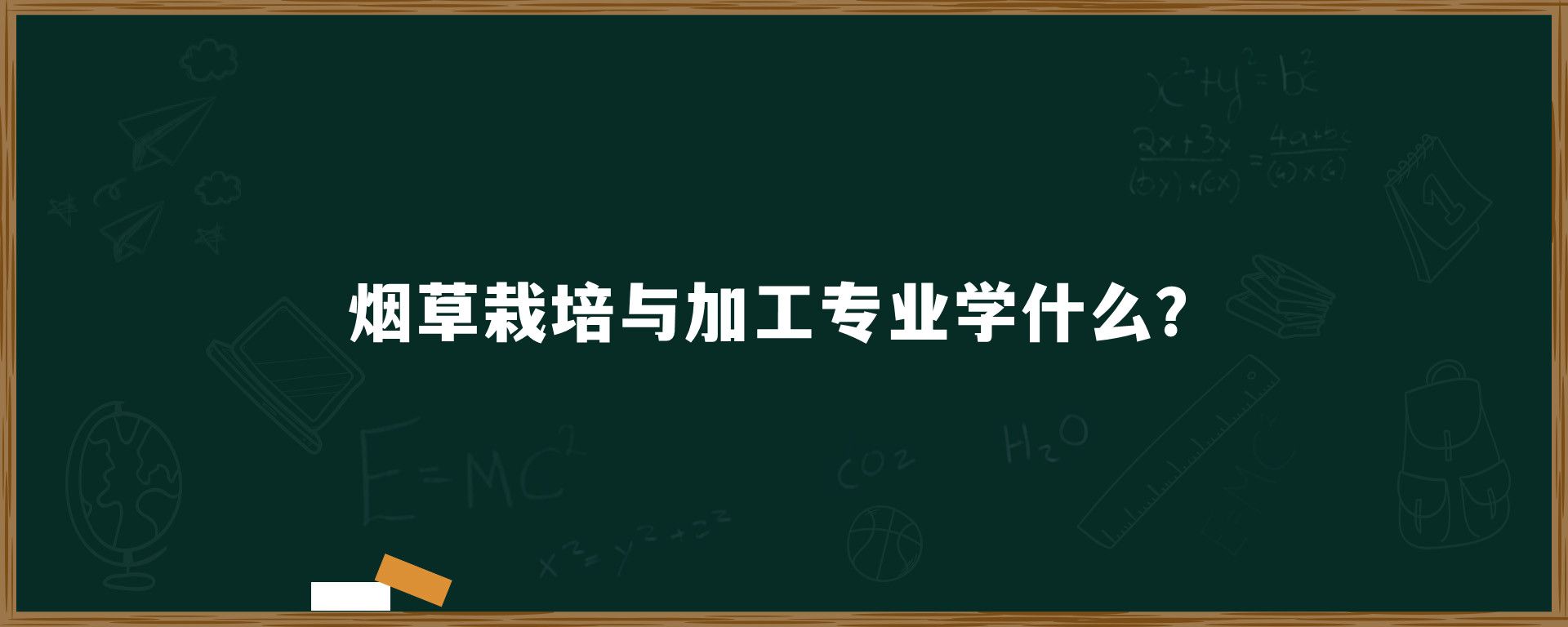 烟草栽培与加工专业学什么？