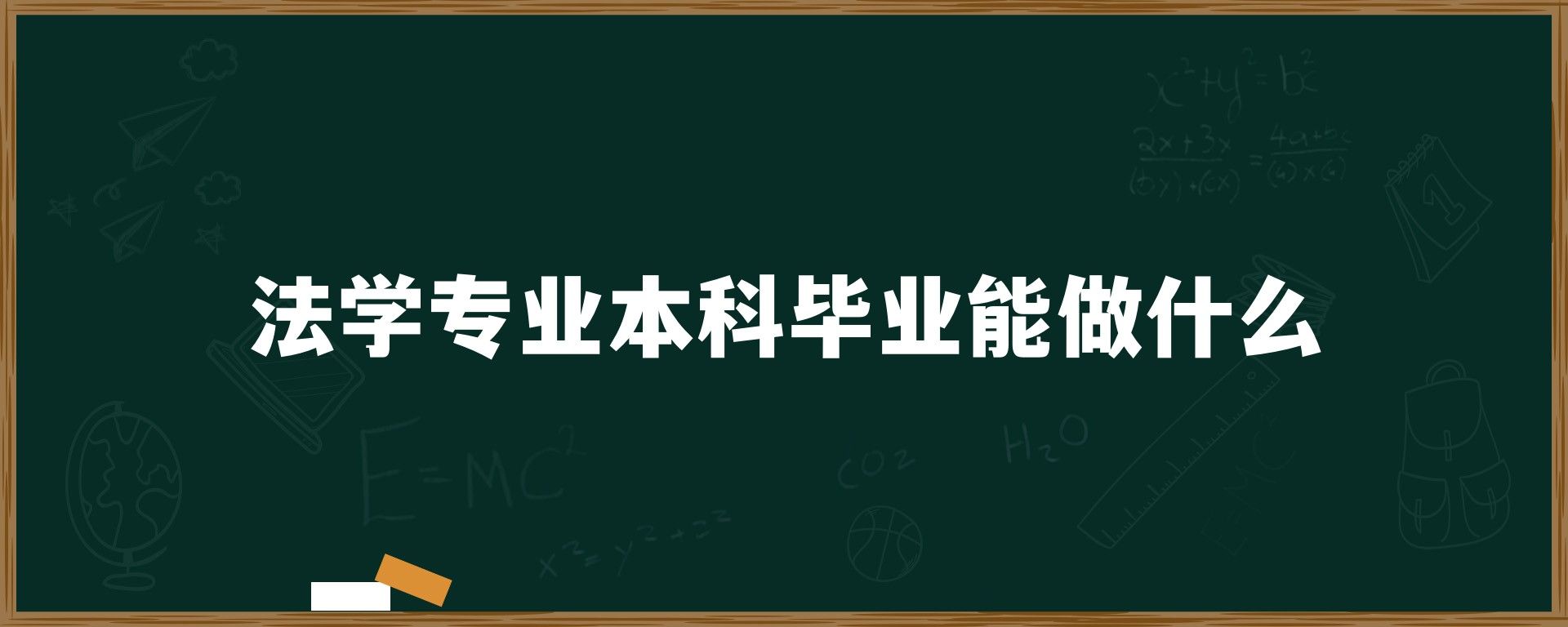 法学专业本科毕业能做什么