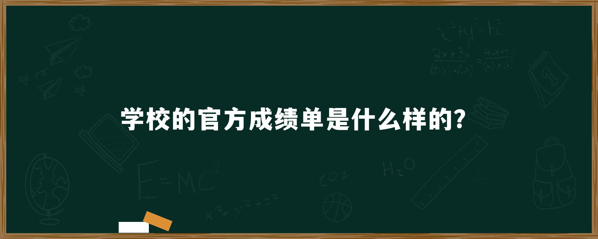 学校的官方成绩单是什么样的？