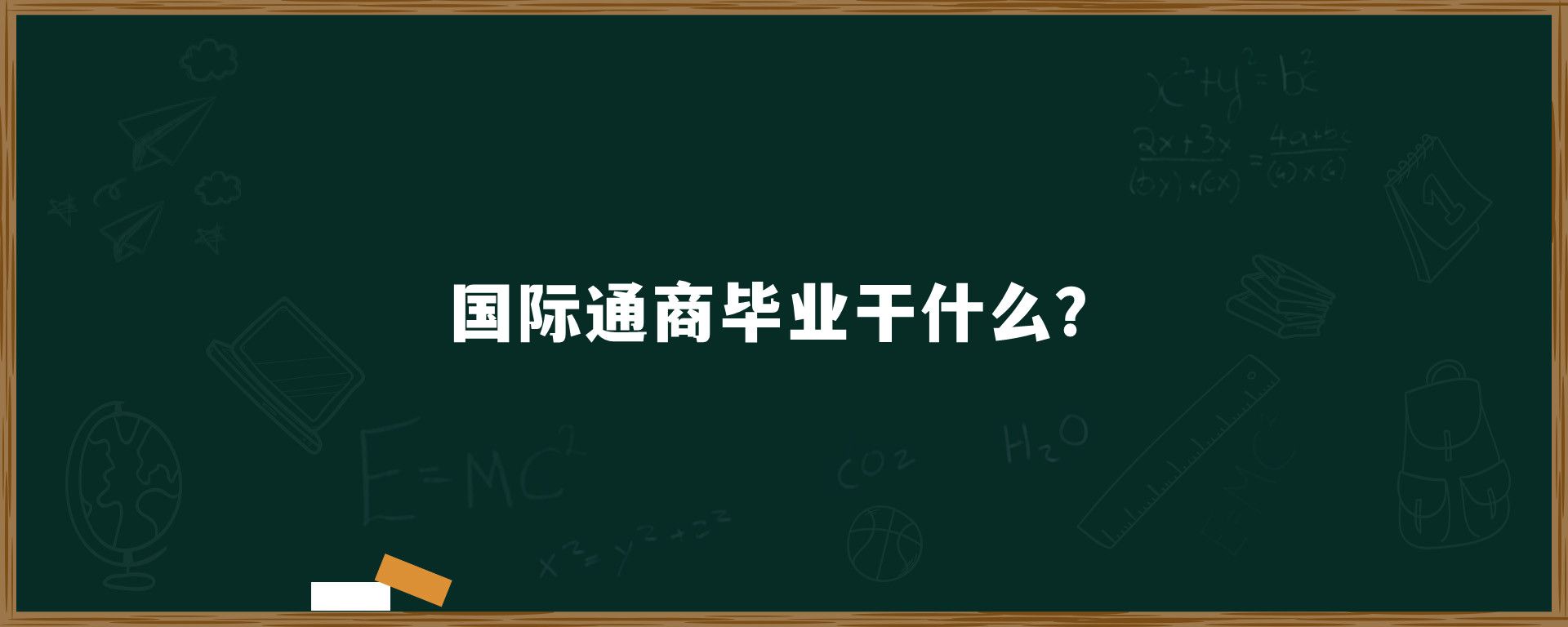 国际通商毕业干什么？