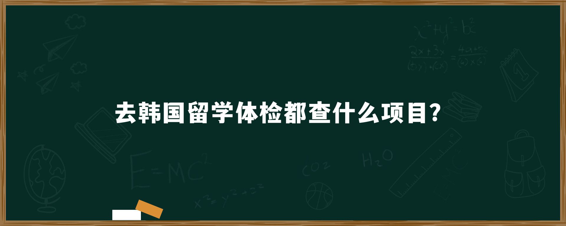 去韩国留学体检都查什么项目？