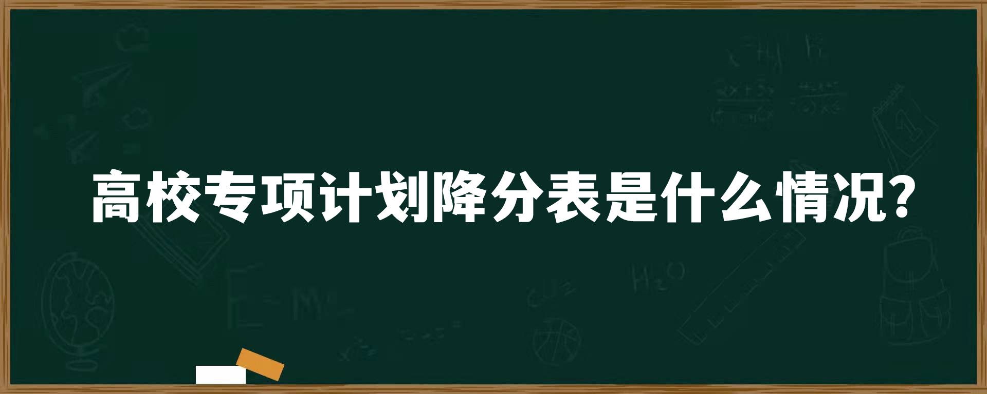 高校专项计划降分表是什么情况？