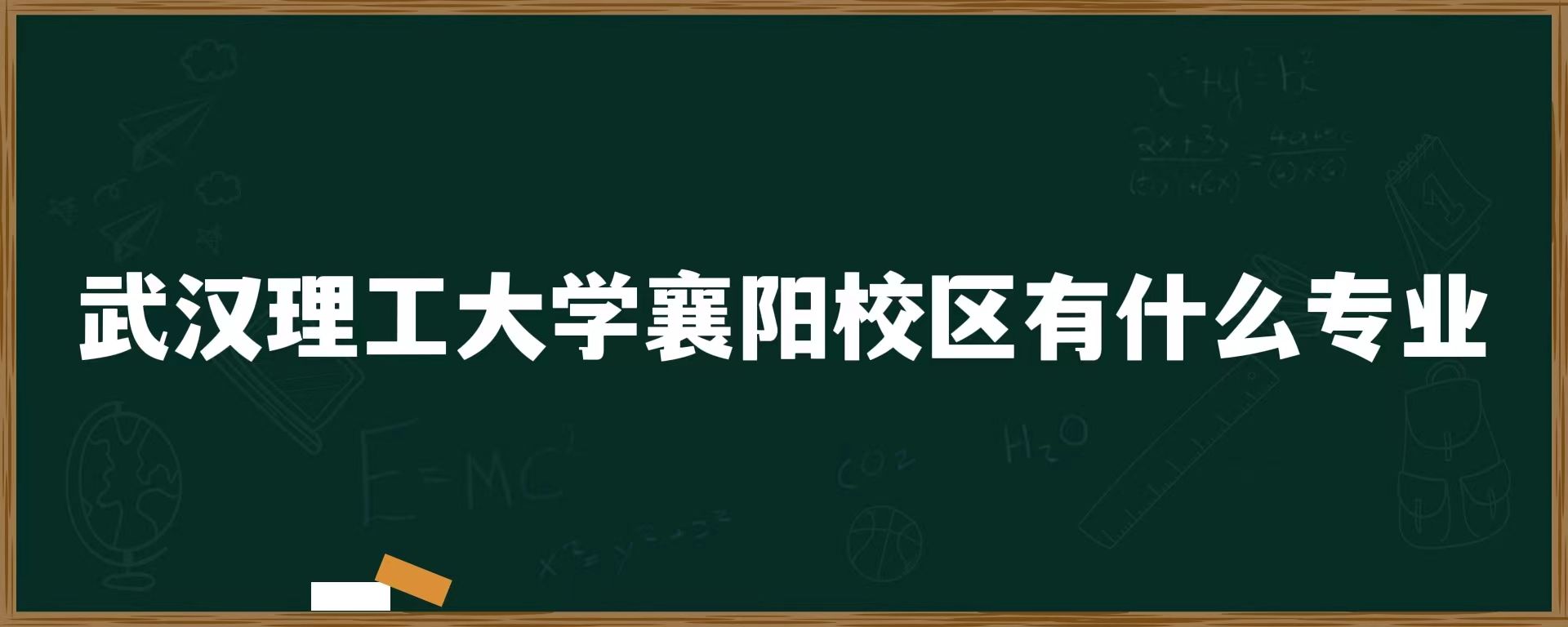 武汉理工大学襄阳校区有什么专业