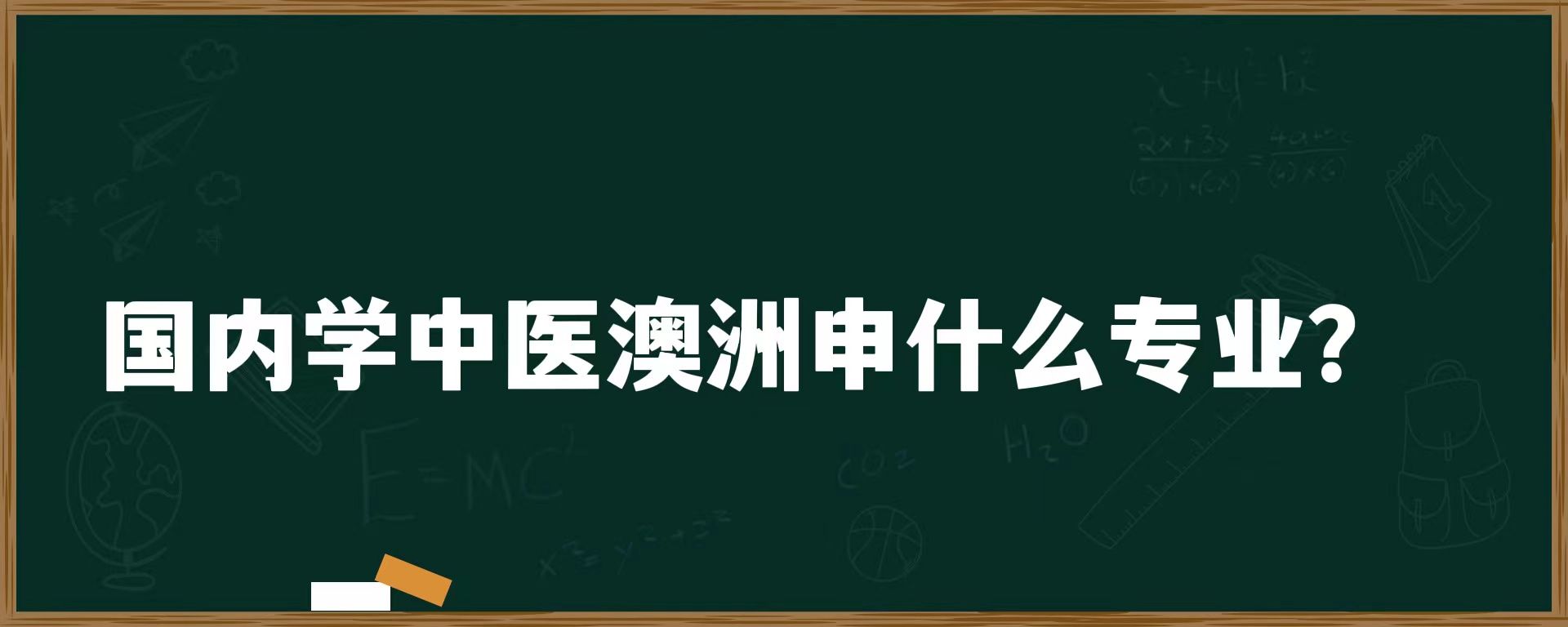 国内学中医澳洲申什么专业？