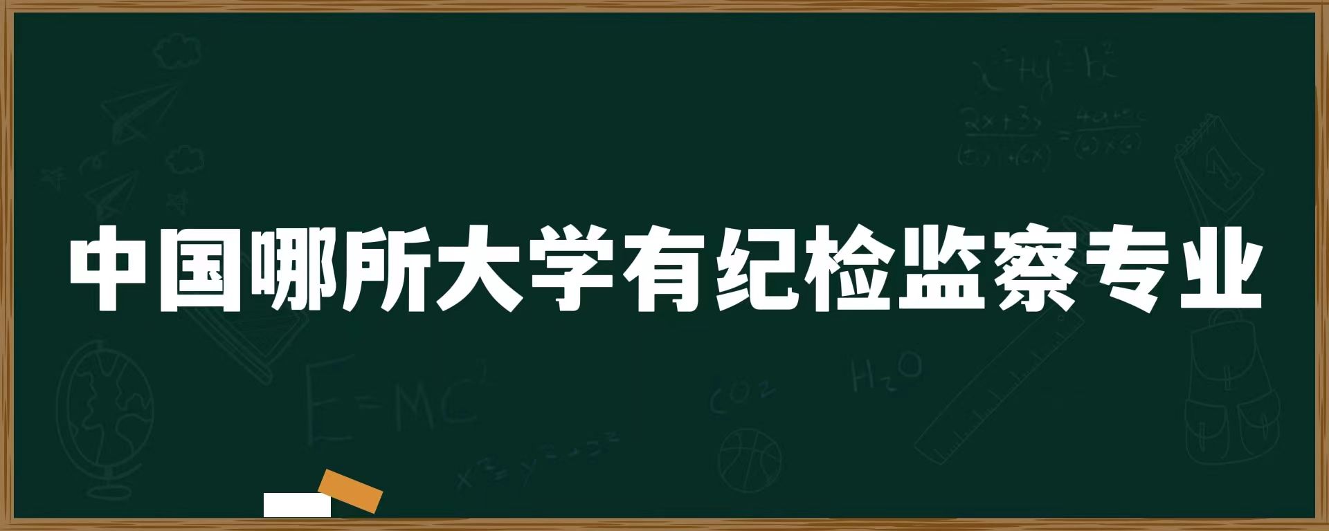 中国哪所大学有纪检监察专业