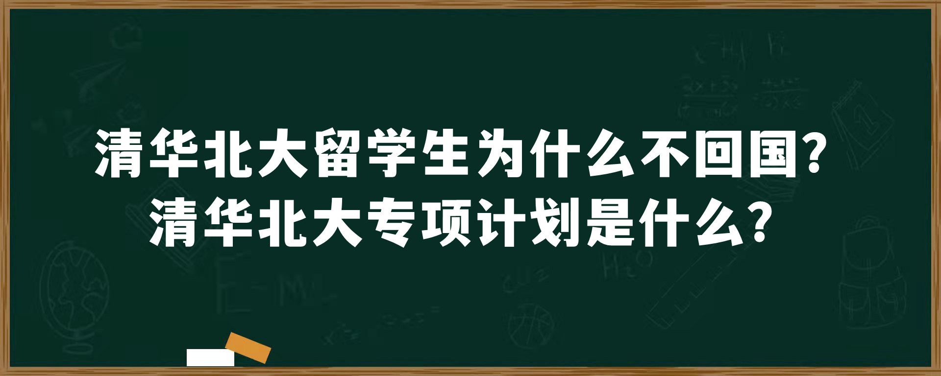 清华北大留学生为什么不回国？清华北大专项计划是什么？