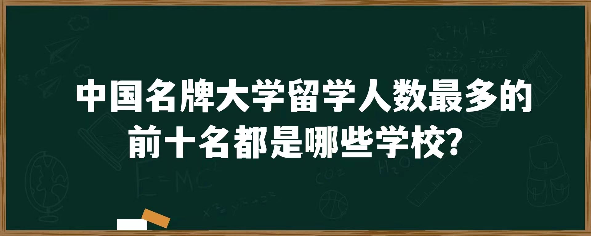 中国名牌大学留学人数最多的前十名都是哪些学校？