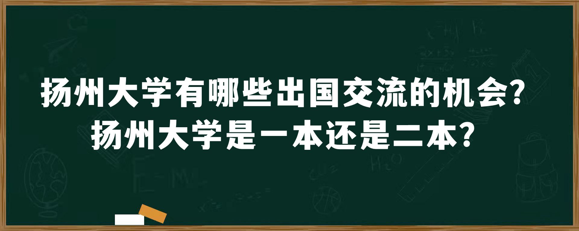 扬州大学有哪些出国交流的机会？扬州大学是一本还是二本？