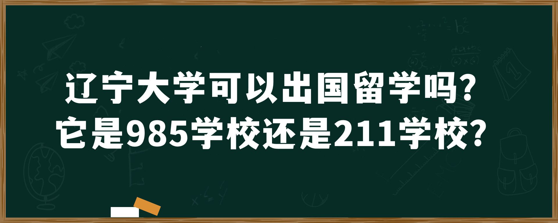 辽宁大学可以出国留学吗？它是985学校还是211学校？