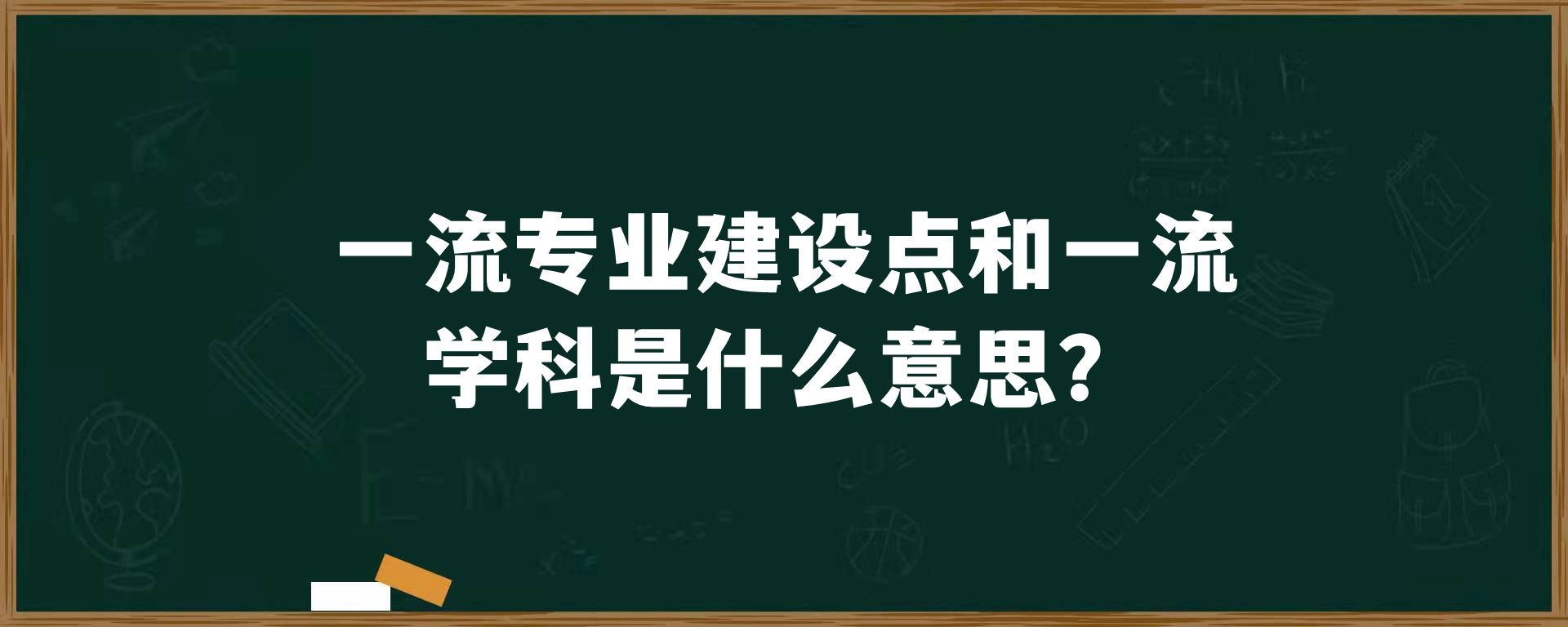 一流专业建设点和一流学科是什么意思？