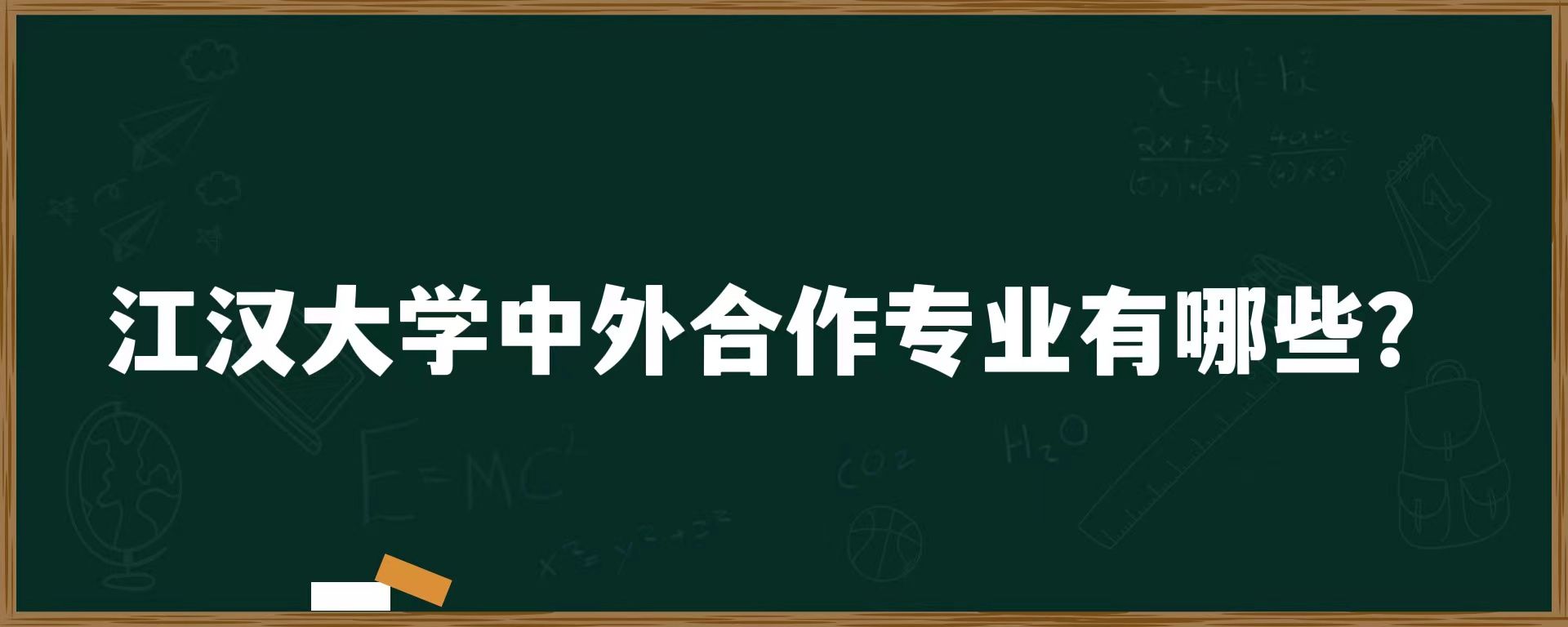 江汉大学中外合作专业有哪些？