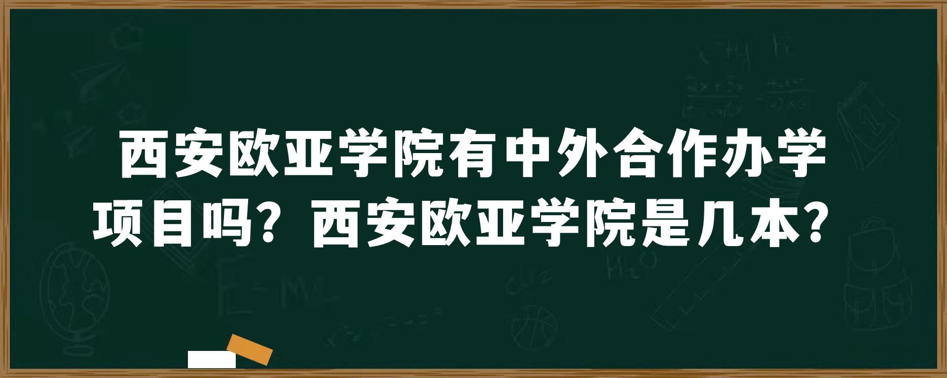 西安欧亚学院有中外合作办学项目吗？西安欧亚学院是几本？