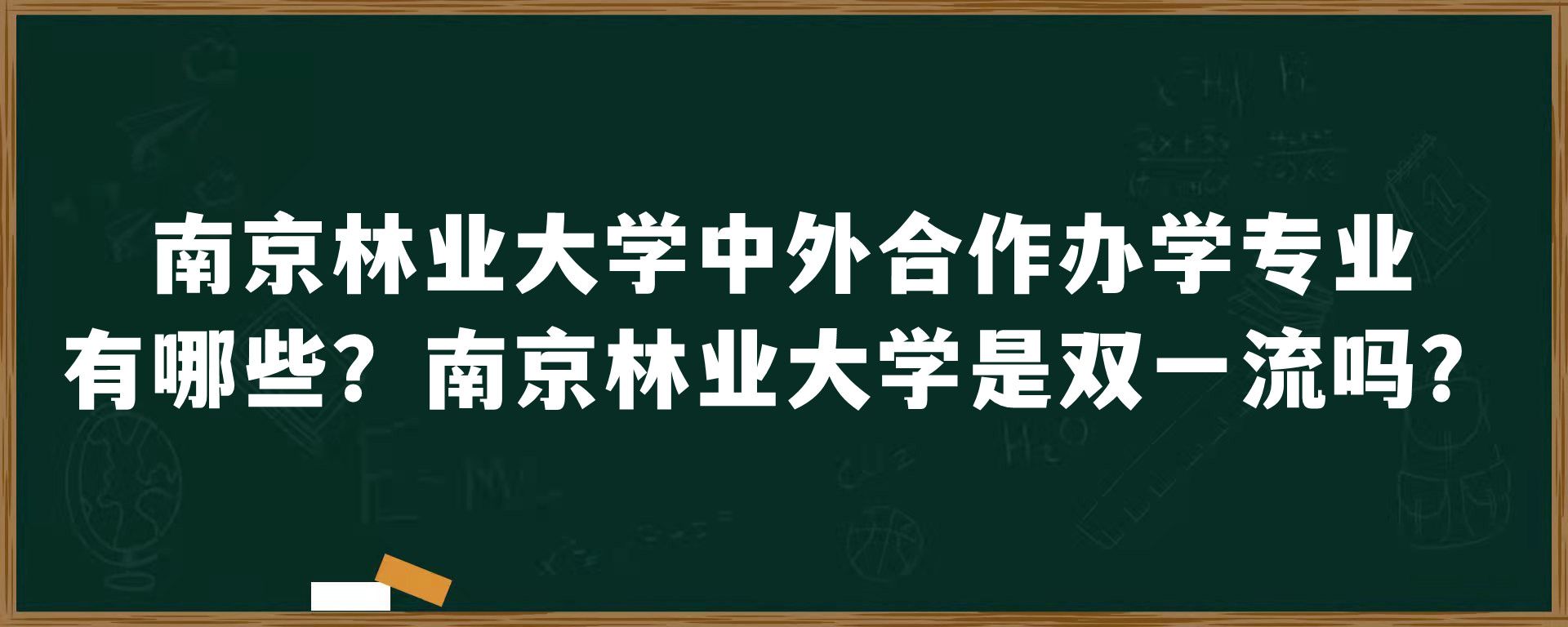 南京林业大学中外合作办学专业有哪些？南京林业大学是双一流吗？