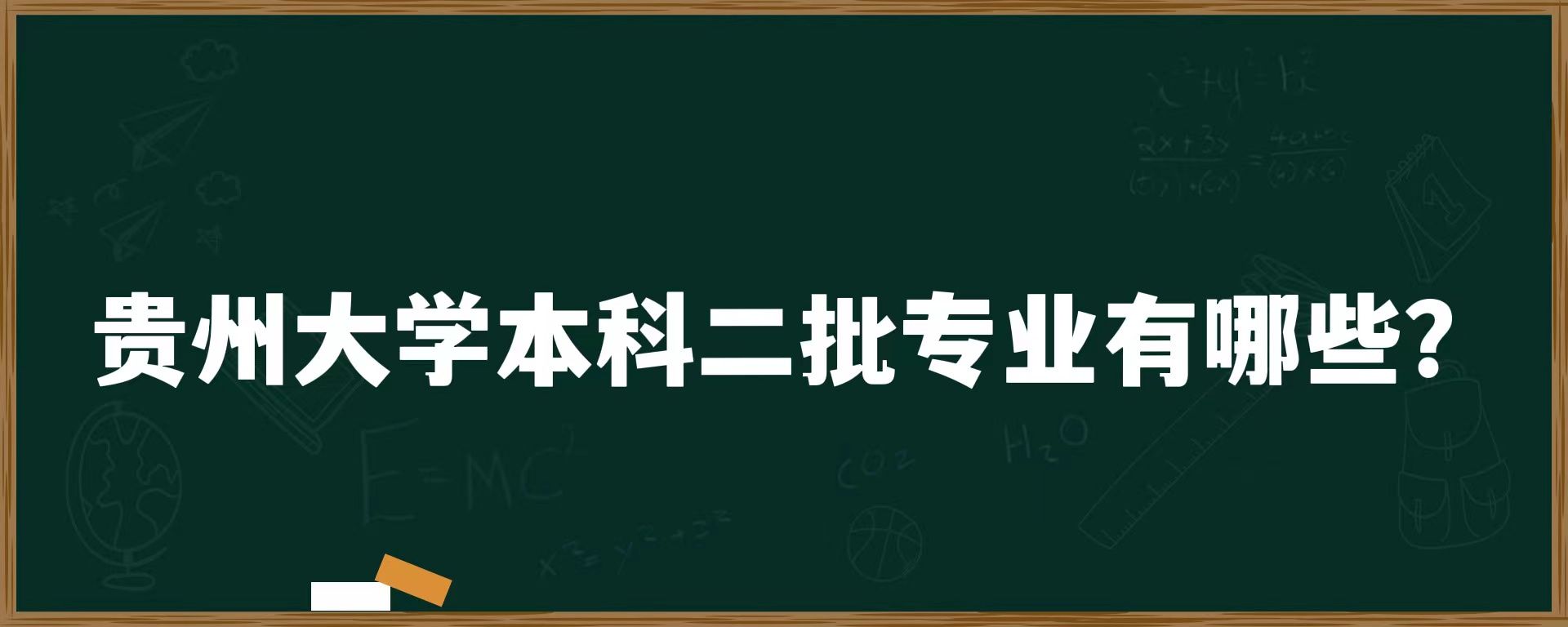 贵州大学本科二批专业有哪些？