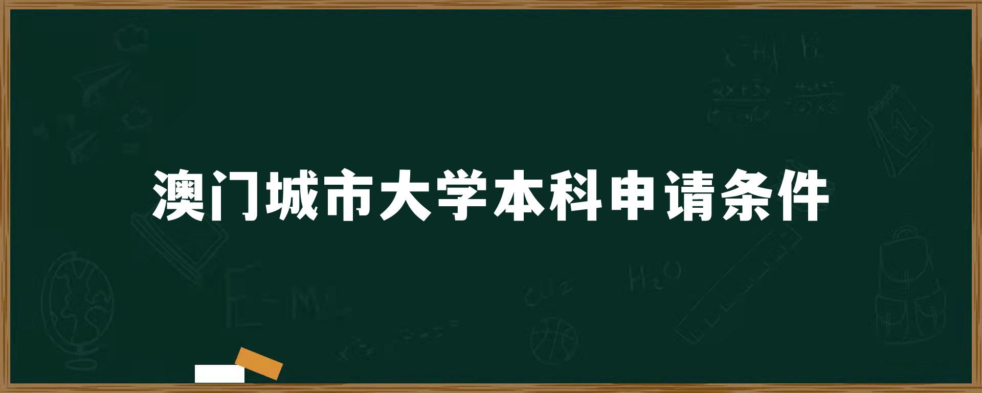 澳门城市大学本科申请条件