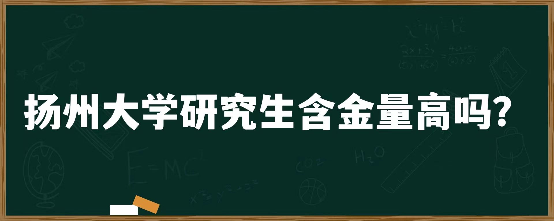 扬州大学研究生含金量高吗？