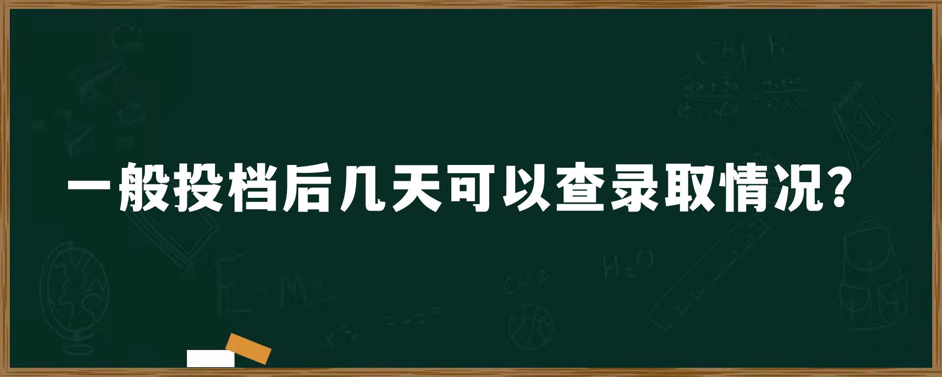 一般投档后几天可以查录取情况？