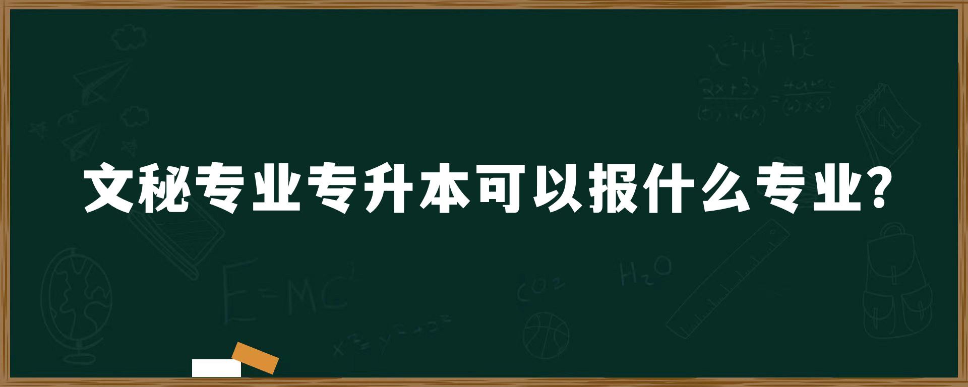 文秘专业专升本可以报什么专业？