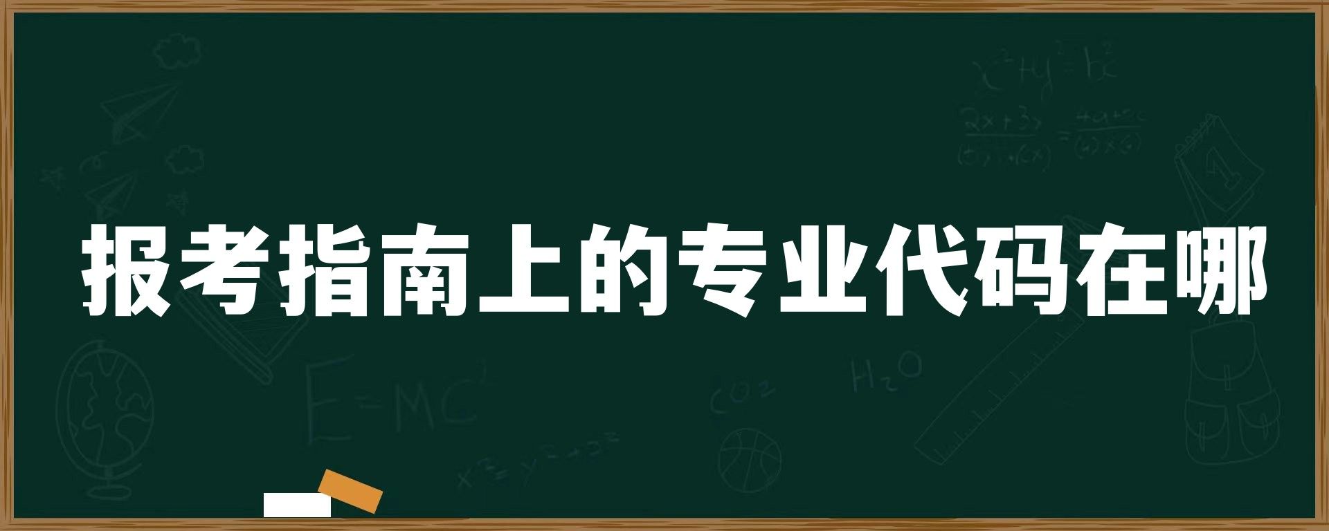 报考指南上的专业代码在哪