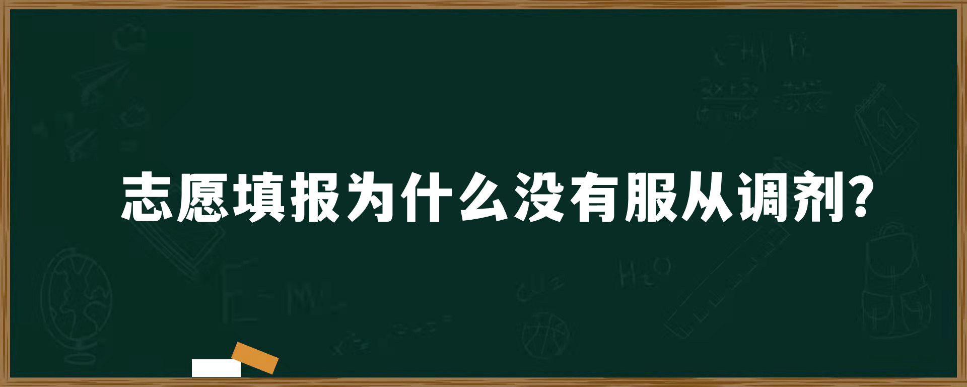 志愿填报为什么没有服从调剂？