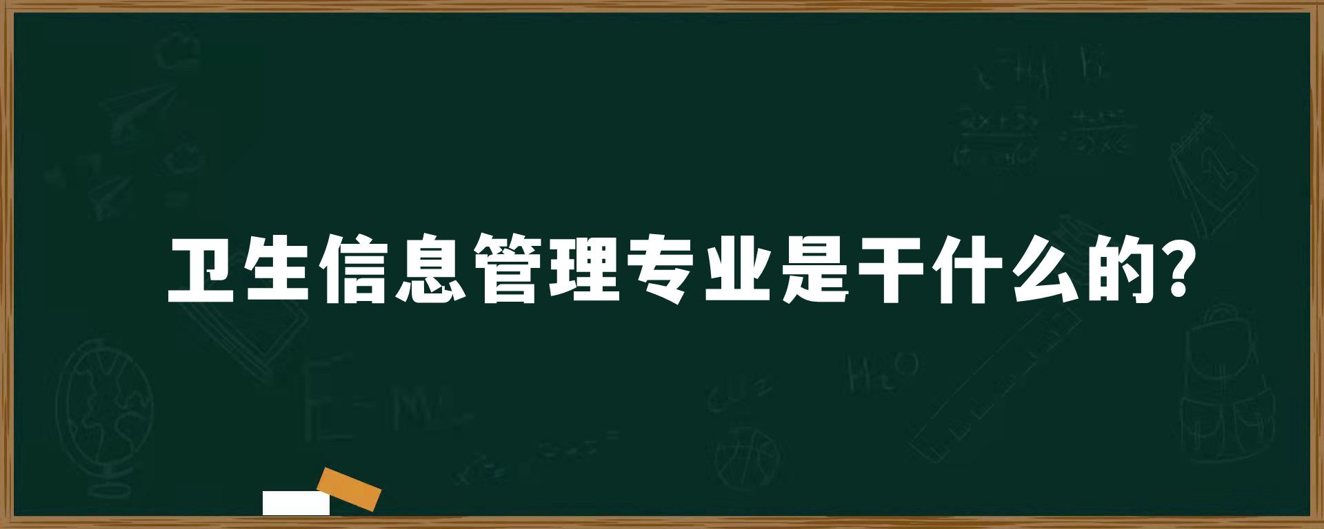 卫生信息管理专业是干什么的？