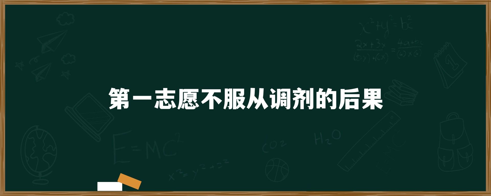 第一志愿不服从调剂的后果