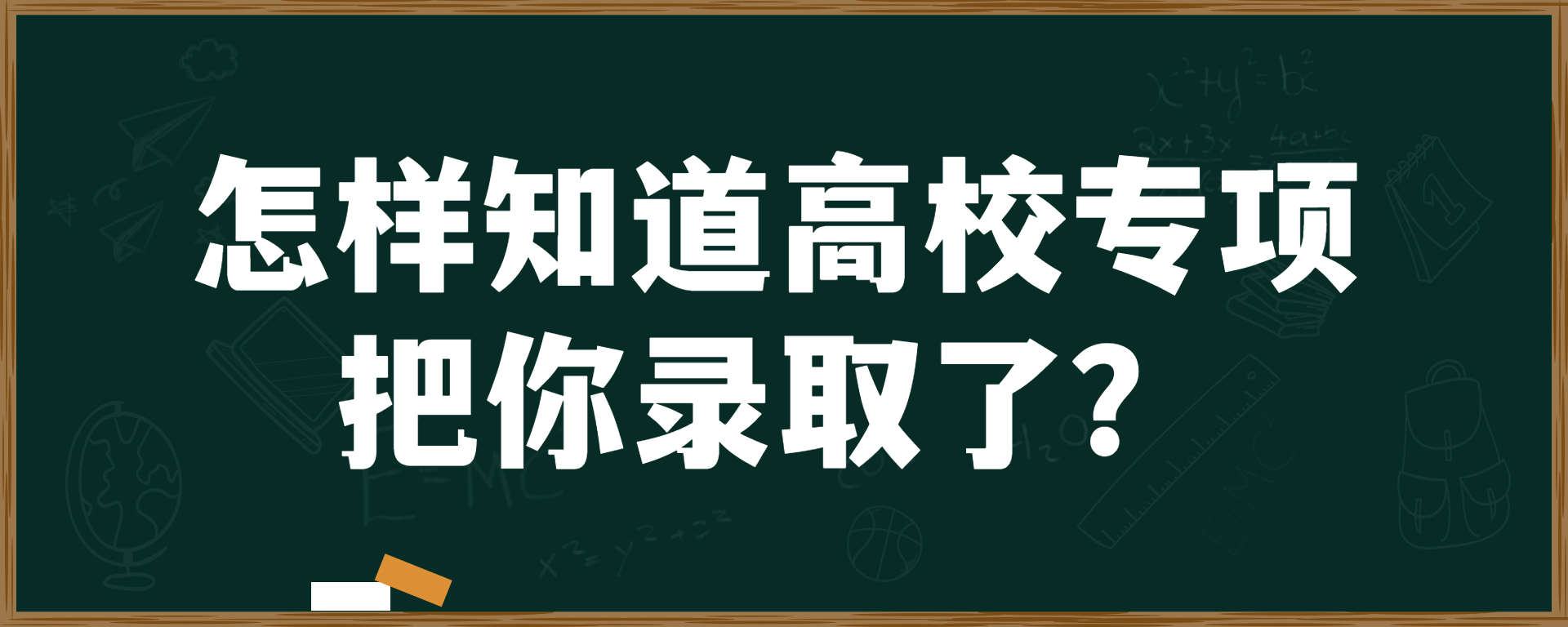 怎样知道高校专项把你录取了？