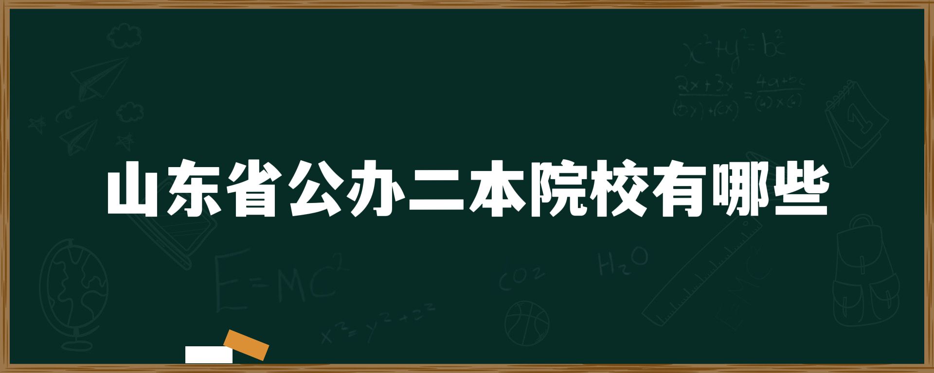 山东省公办二本院校有哪些