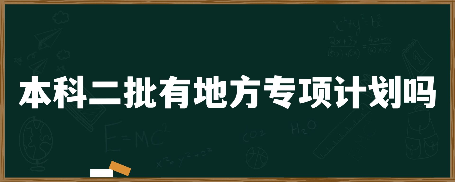 本科二批有地方专项计划吗