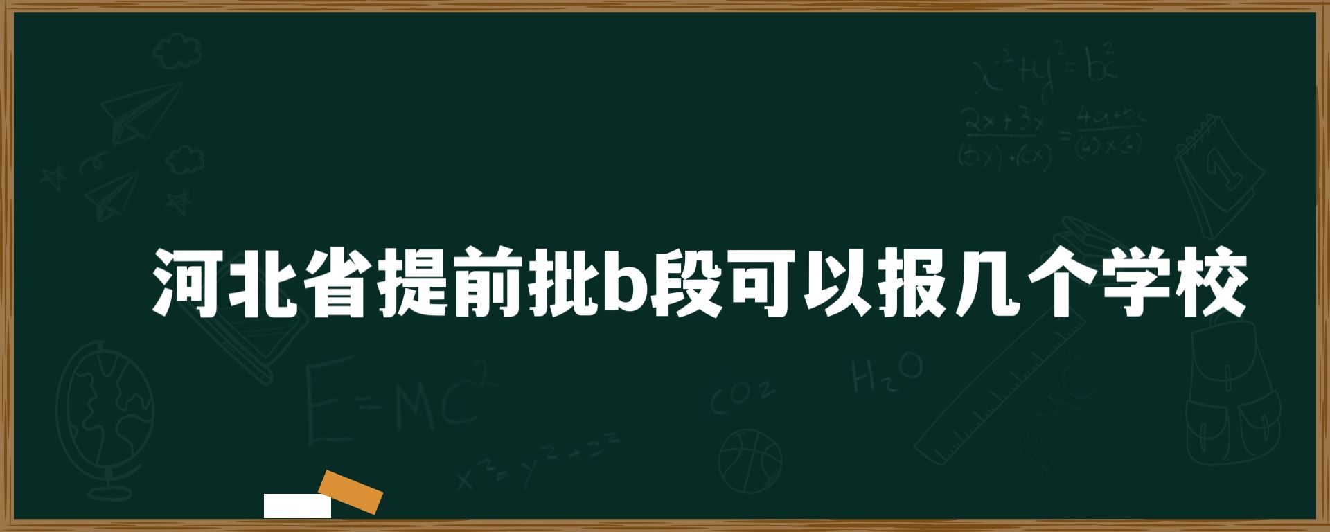 河北省提前批b段可以报几个学校