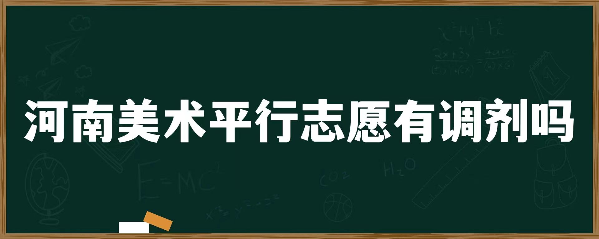 河南美术平行志愿有调剂吗