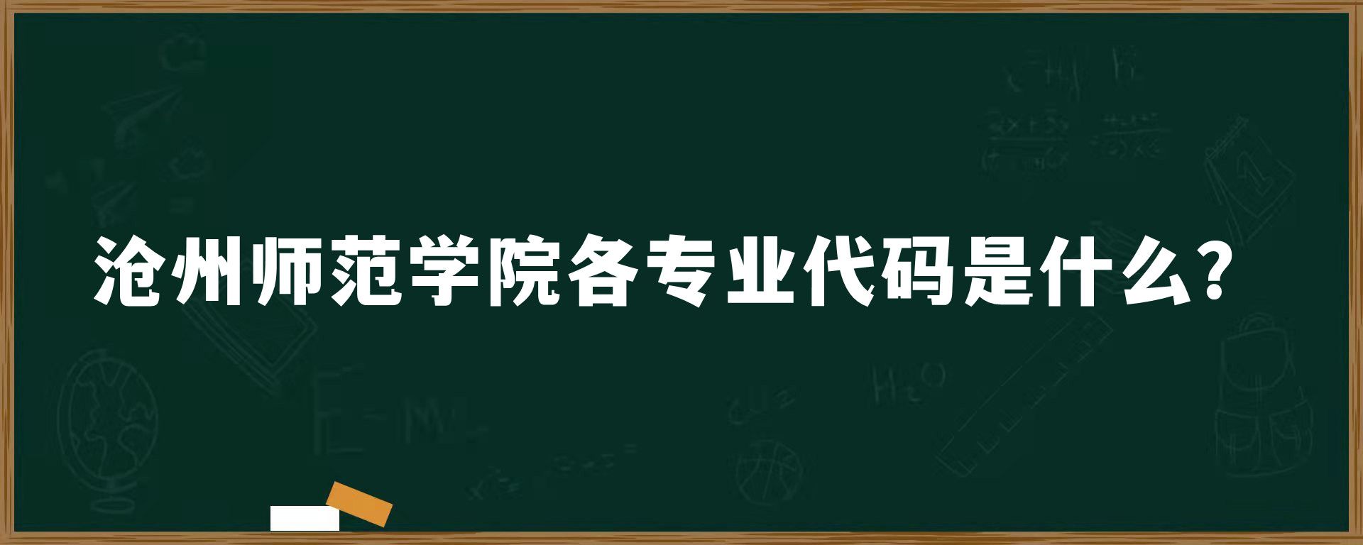 沧州师范学院各专业代码是什么？