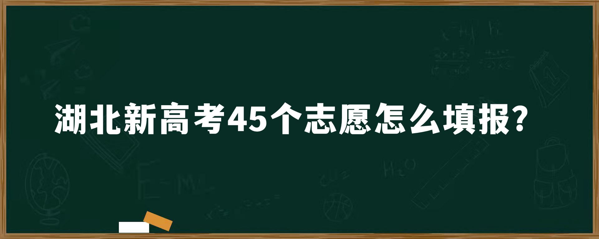 湖北新高考45个志愿怎么填报？