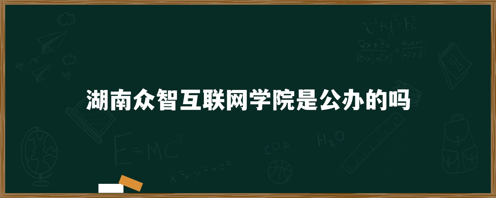 湖南众智互联网学院是公办的吗