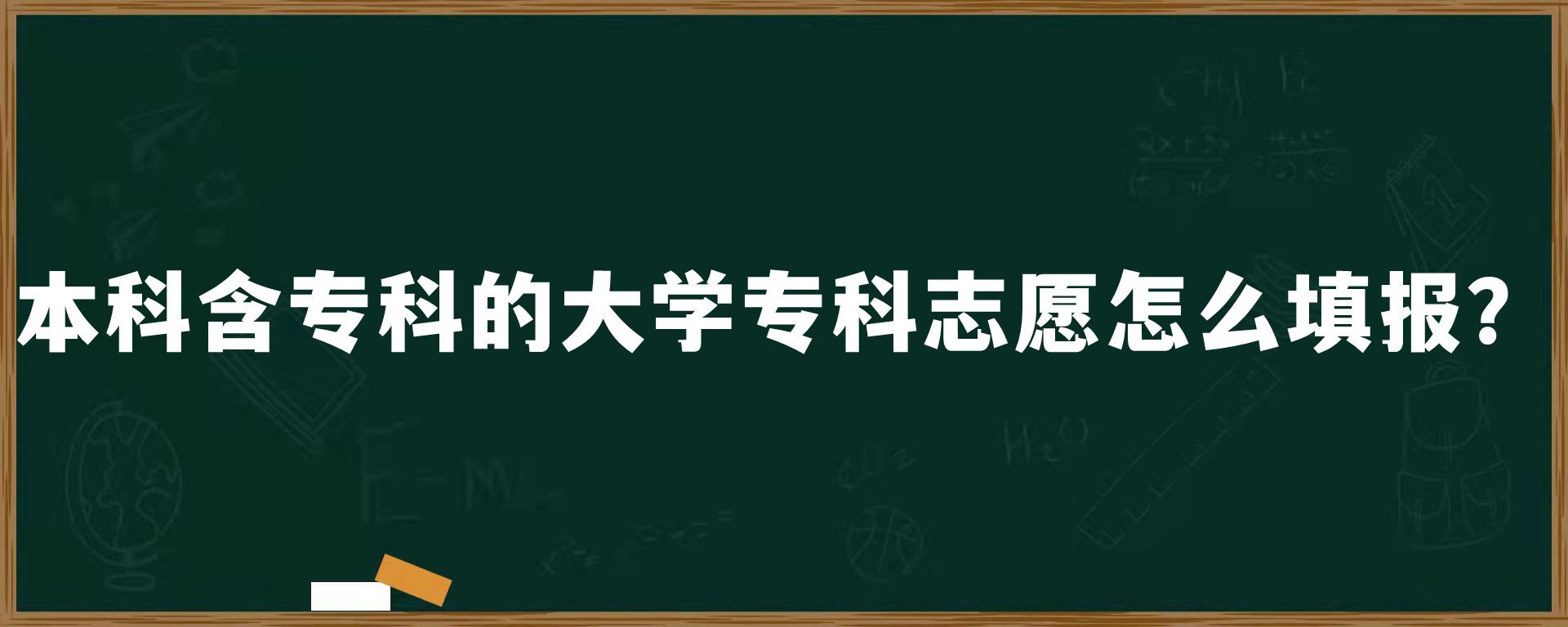 本科含专科的大学专科志愿怎么填报？