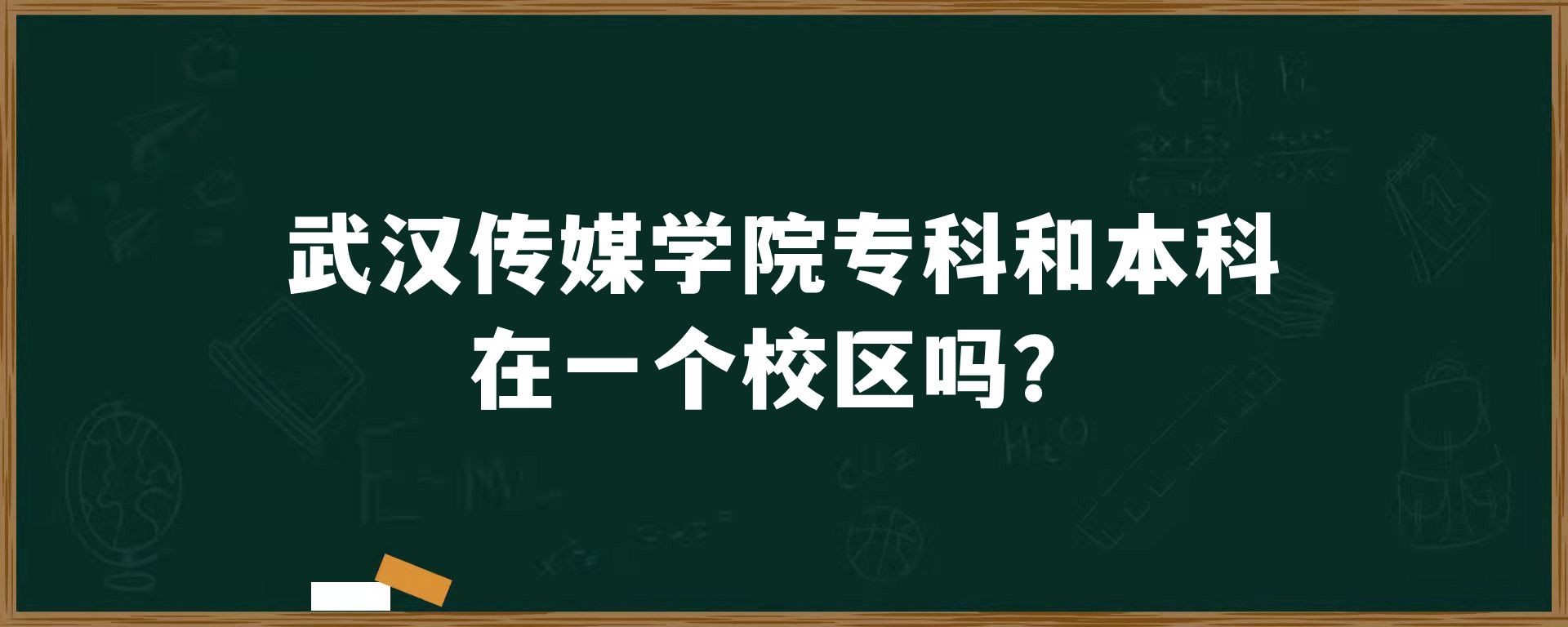 武汉传媒学院专科和本科在一个校区吗？