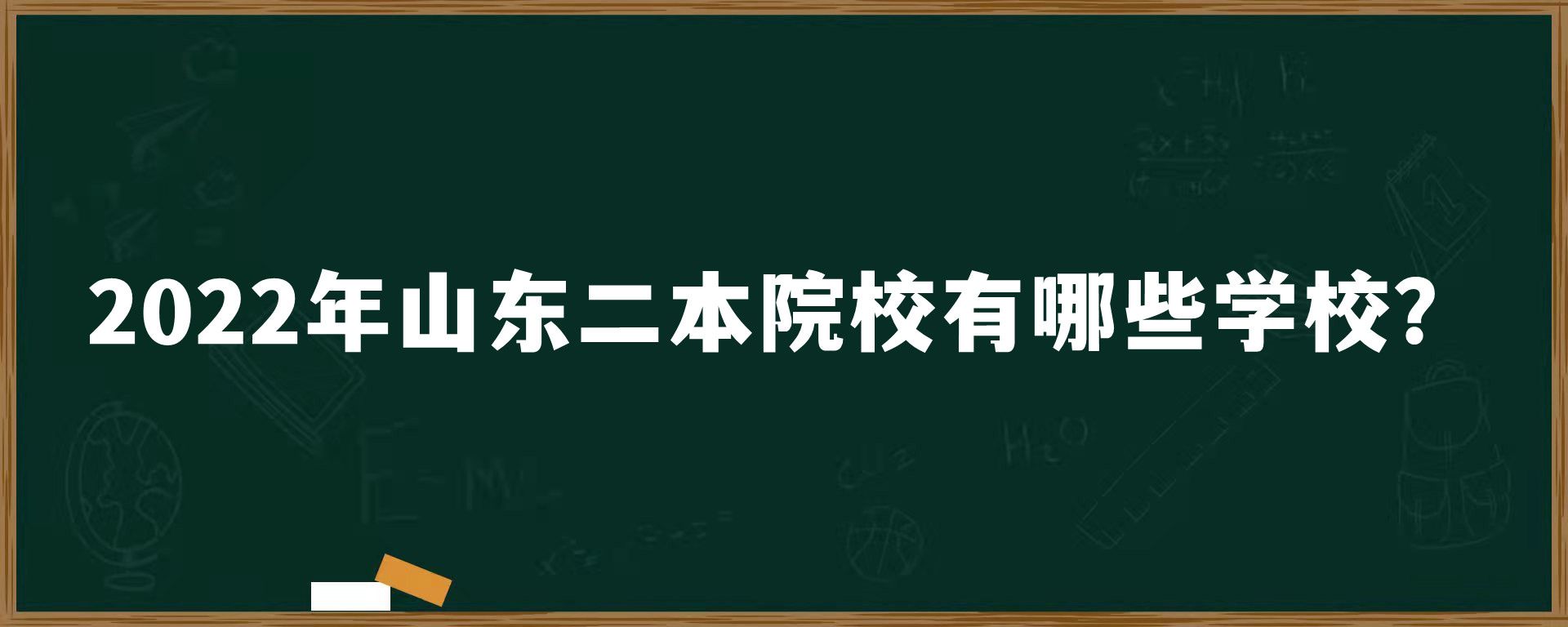 2022年山东二本院校有哪些学校？