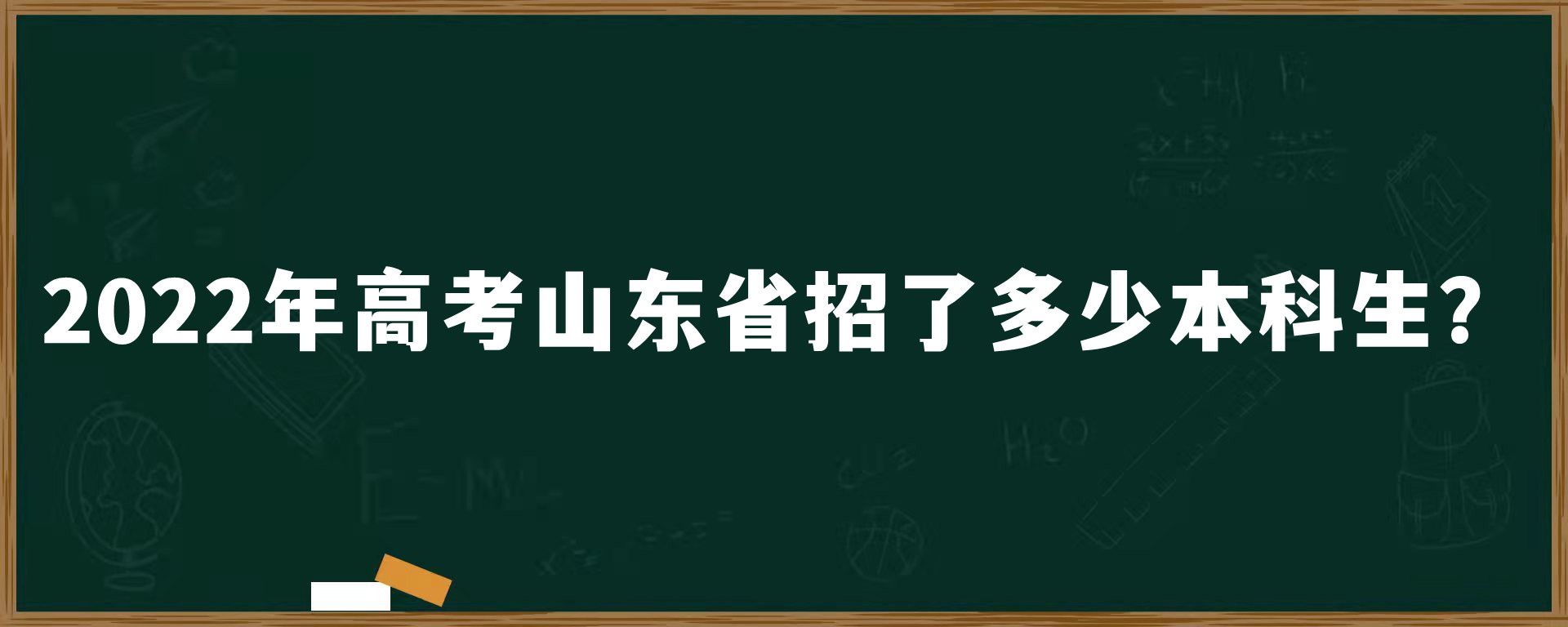 2022年高考山东省招了多少本科生？