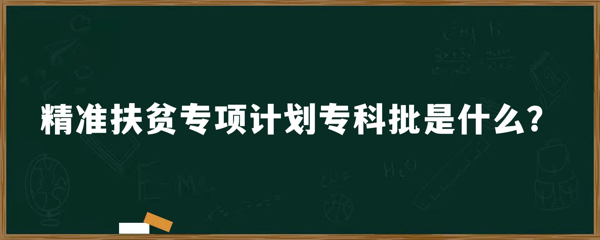 精准扶贫专项计划专科批是什么？