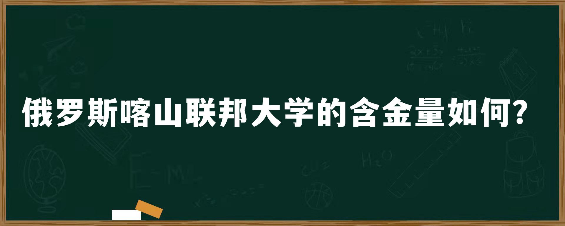 俄罗斯喀山联邦大学的含金量如何？