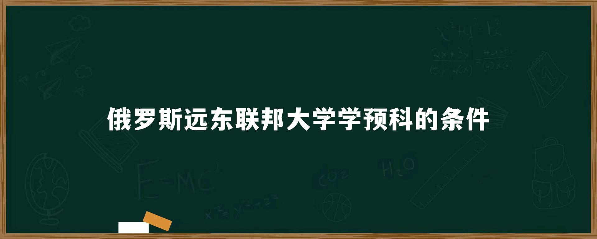 俄罗斯远东联邦大学学预科的条件