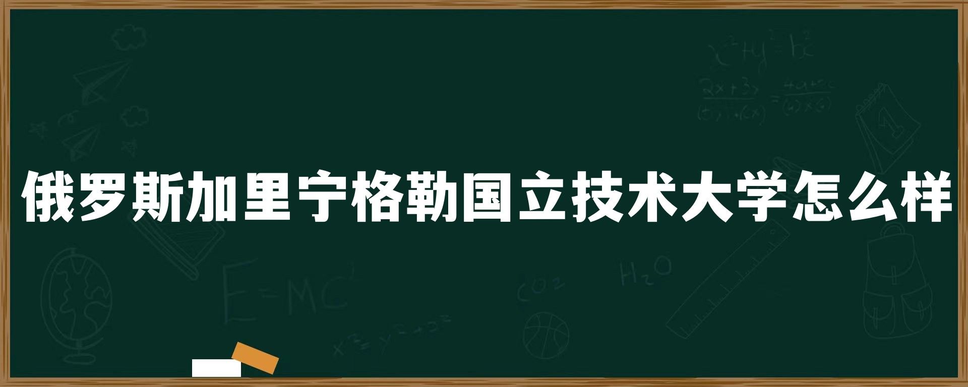 俄罗斯加里宁格勒国立技术大学怎么样