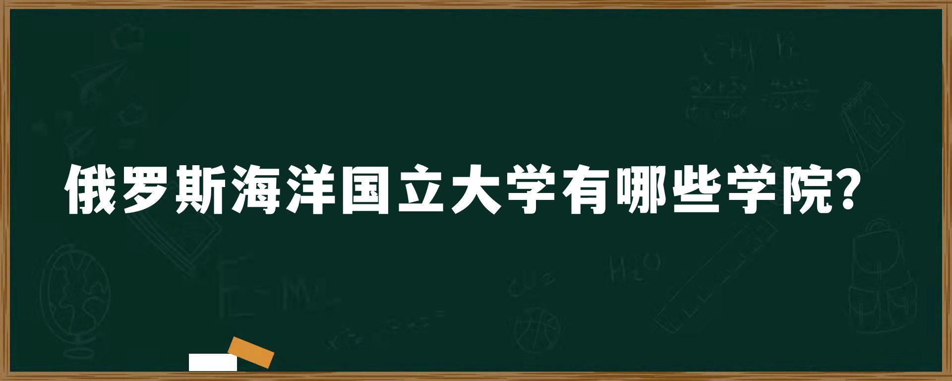 俄罗斯海洋国立大学有哪些学院？