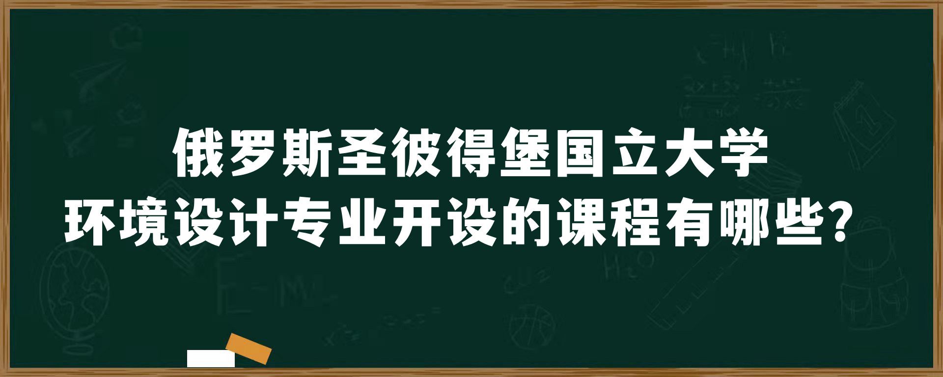 俄罗斯圣彼得堡国立大学环境设计专业开设的课程有哪些？