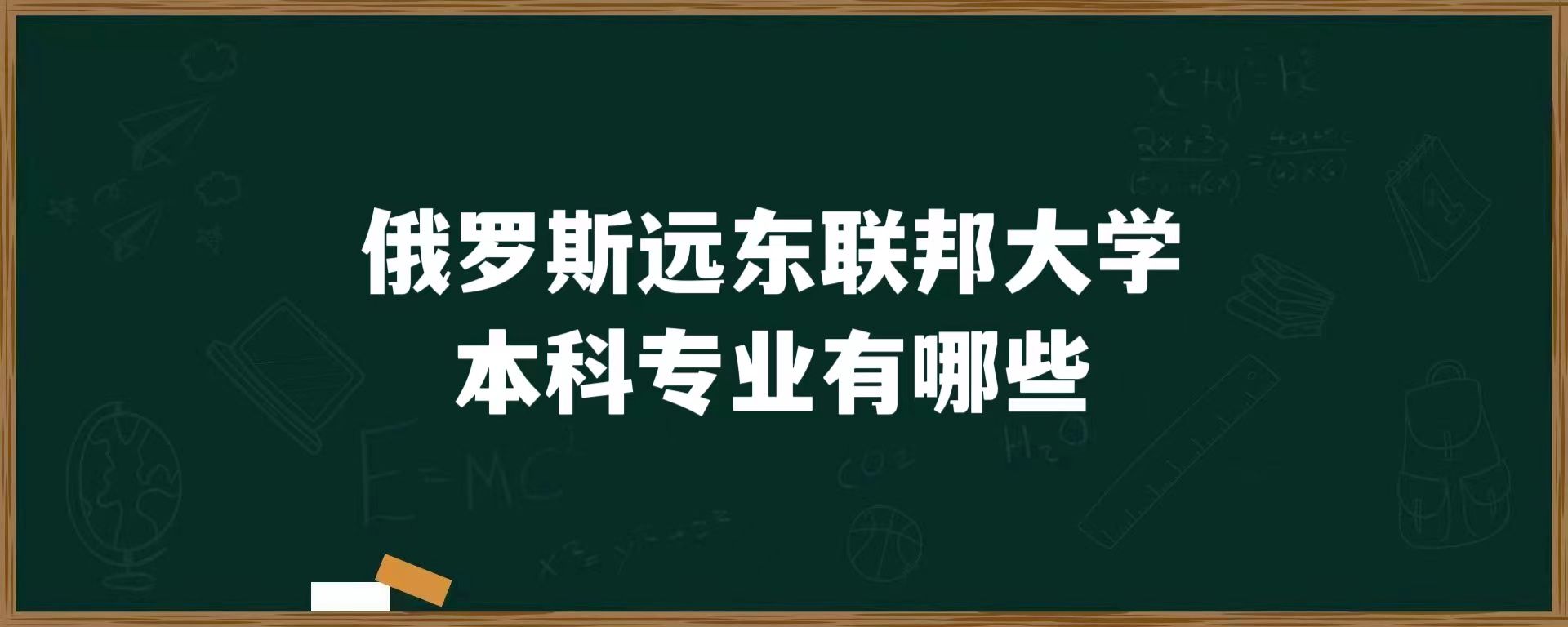 俄罗斯远东联邦大学本科专业有哪些